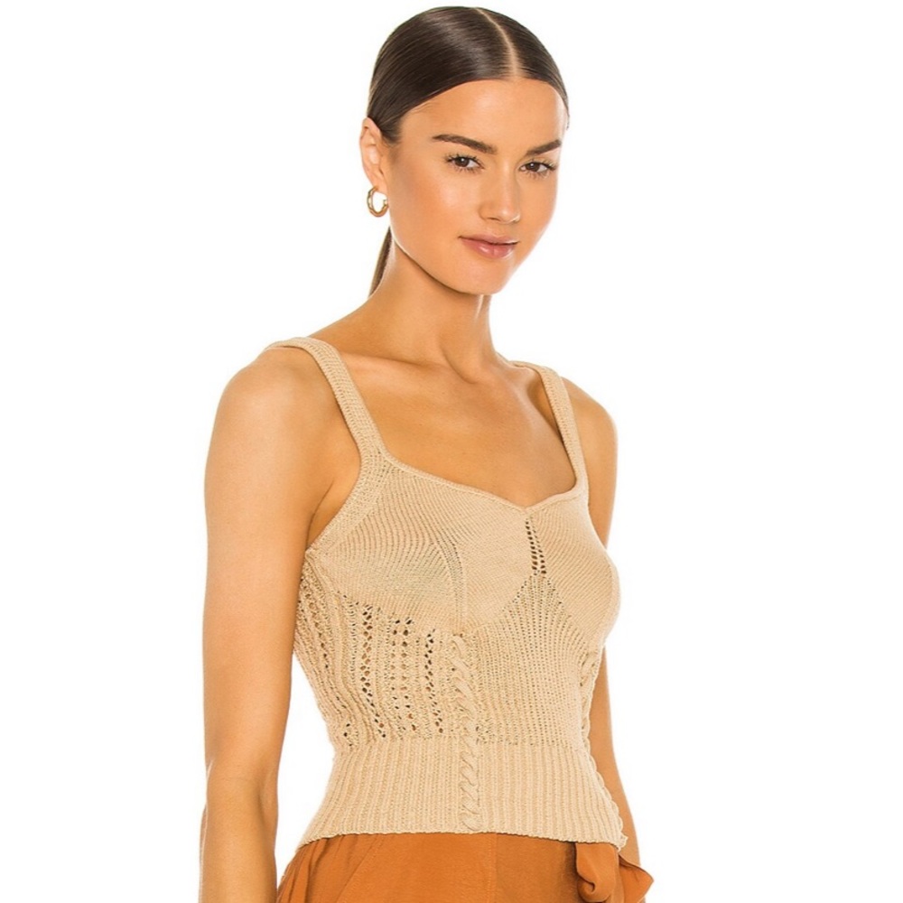 Jonathan Simkhai Sanaya Knit Tank Medium Top Sahara Revolve